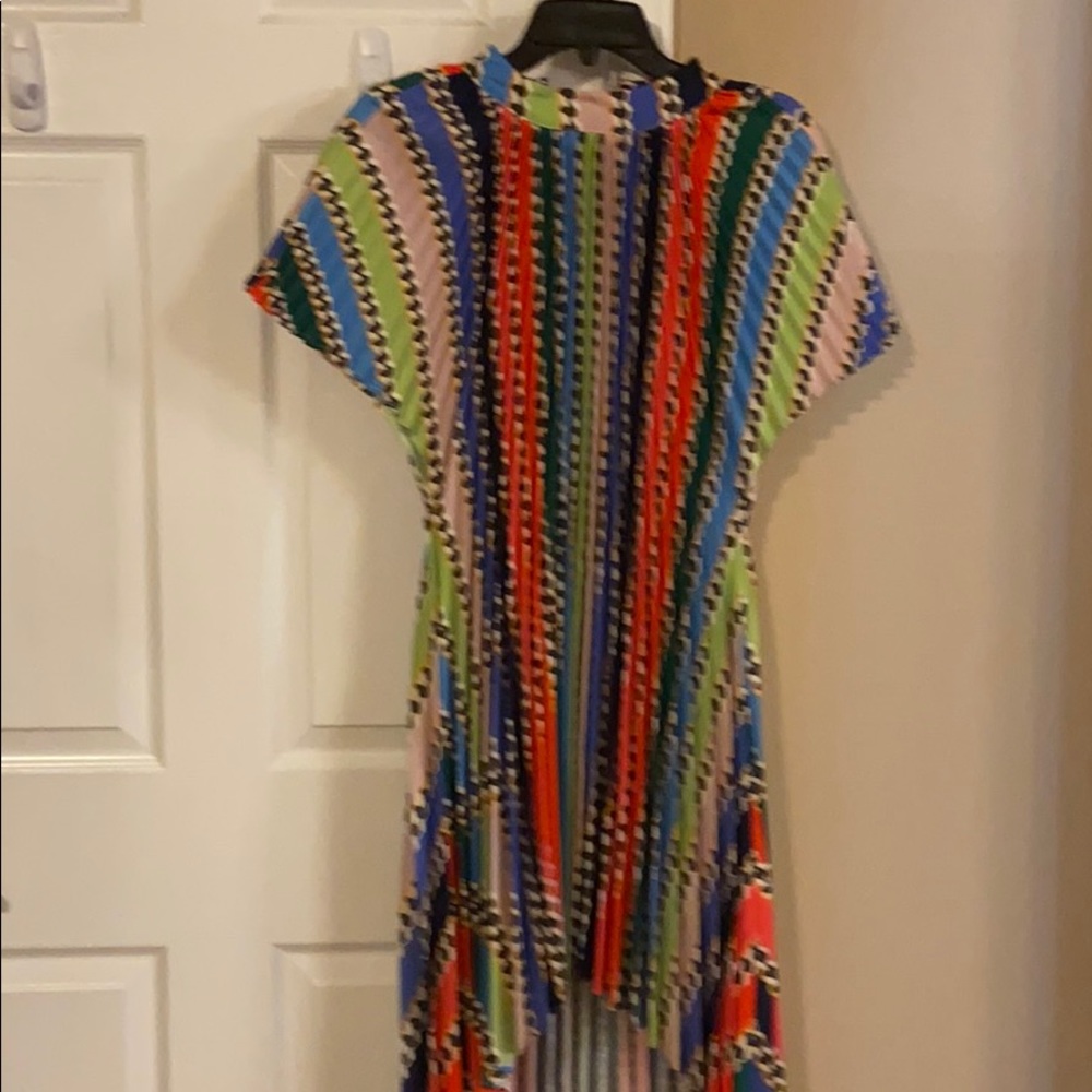Multicolored Pleaded Dress